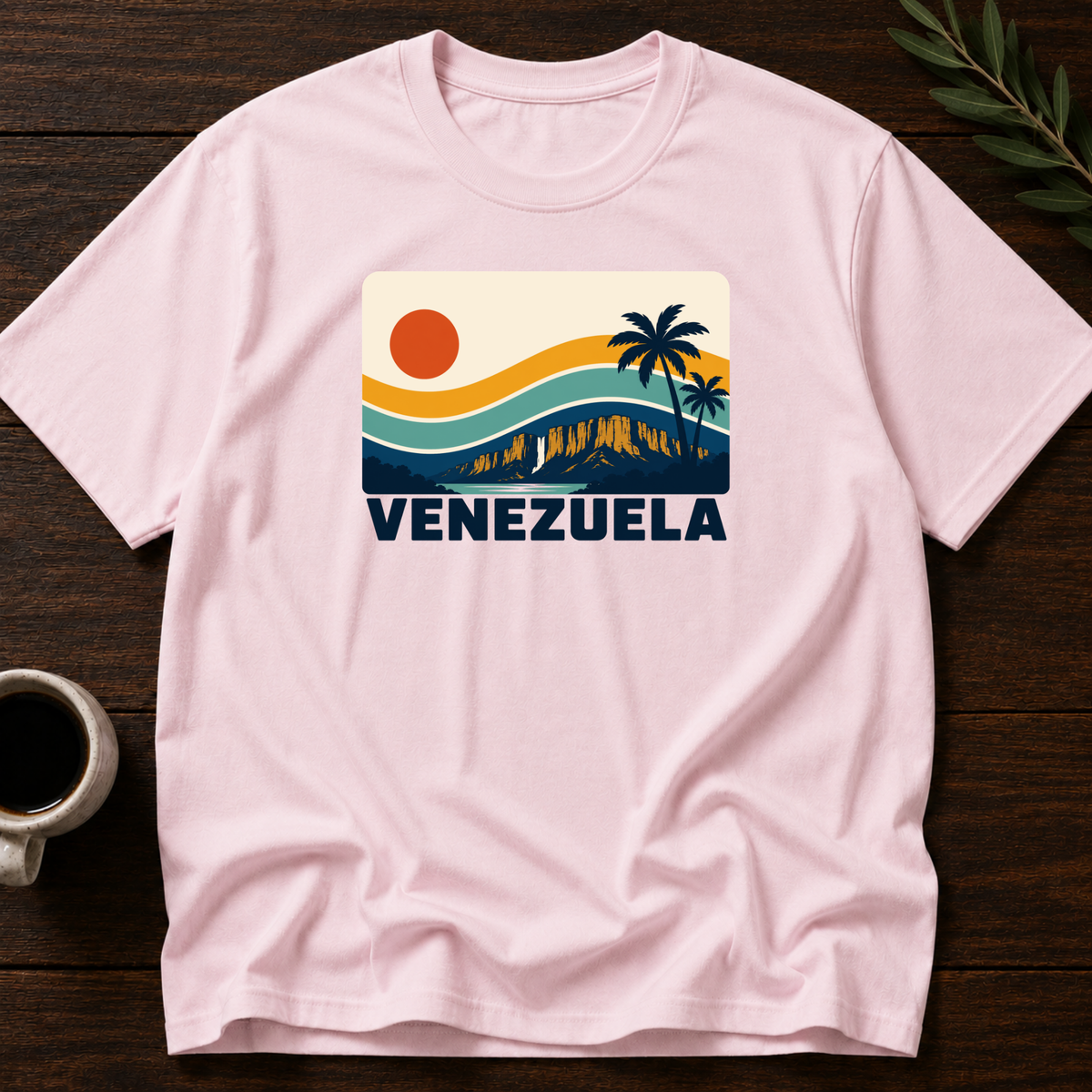 Sunset Venezolano T-Shirt – Light Pink – Wear Your Heart