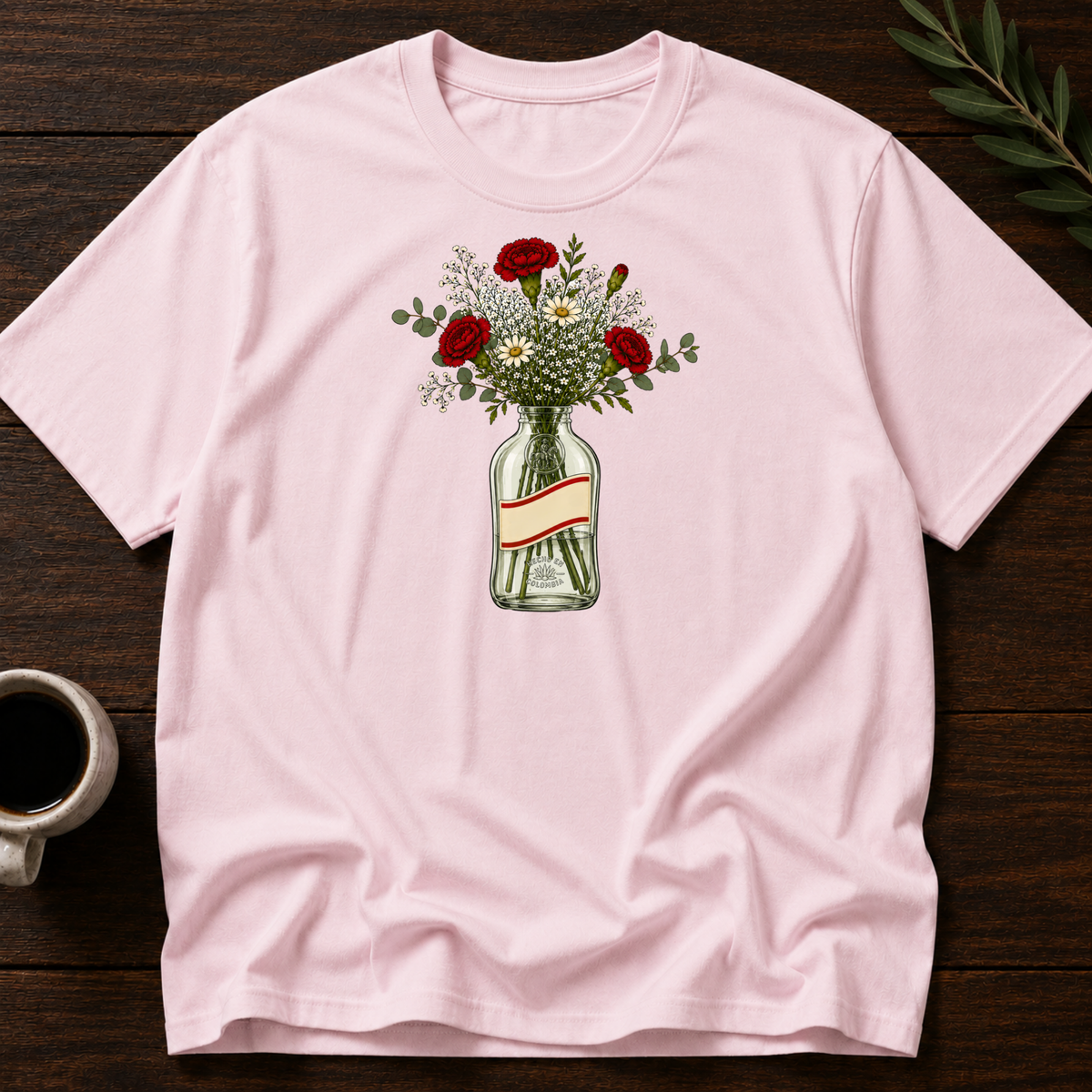 Colombian Bottled Bloom T-Shirt – Light Pink – Wear Your Heart