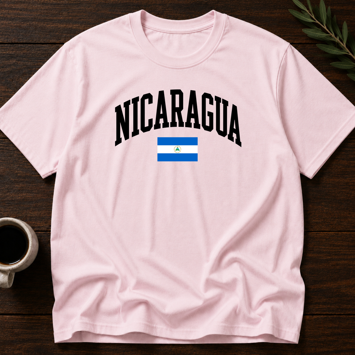 Nicaragua Varsity T-Shirt – Light Pink – Wear Your Heart