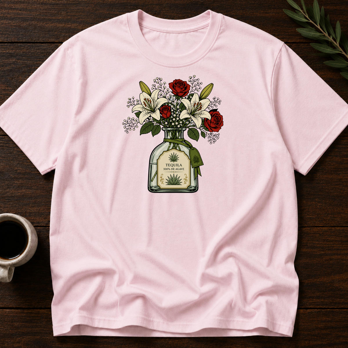Boss Tequila Bottled Bloom T-Shirt – Light Pink – Wear Your Heart