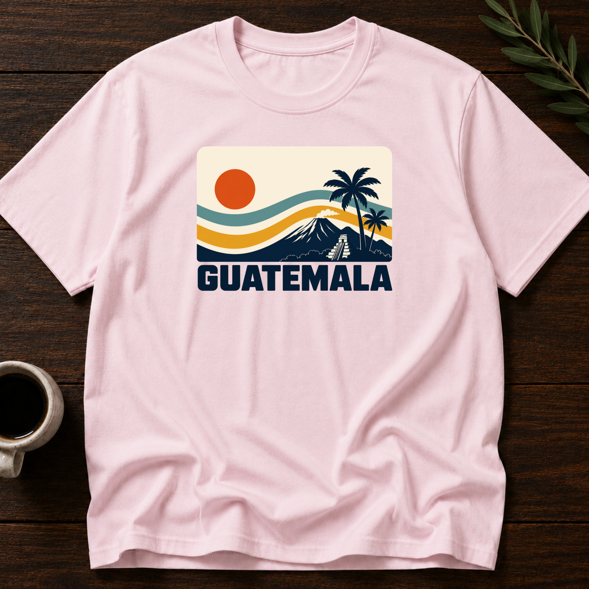 Sunset Guatemalteco T-Shirt – Light Pink – Wear Your Heart
