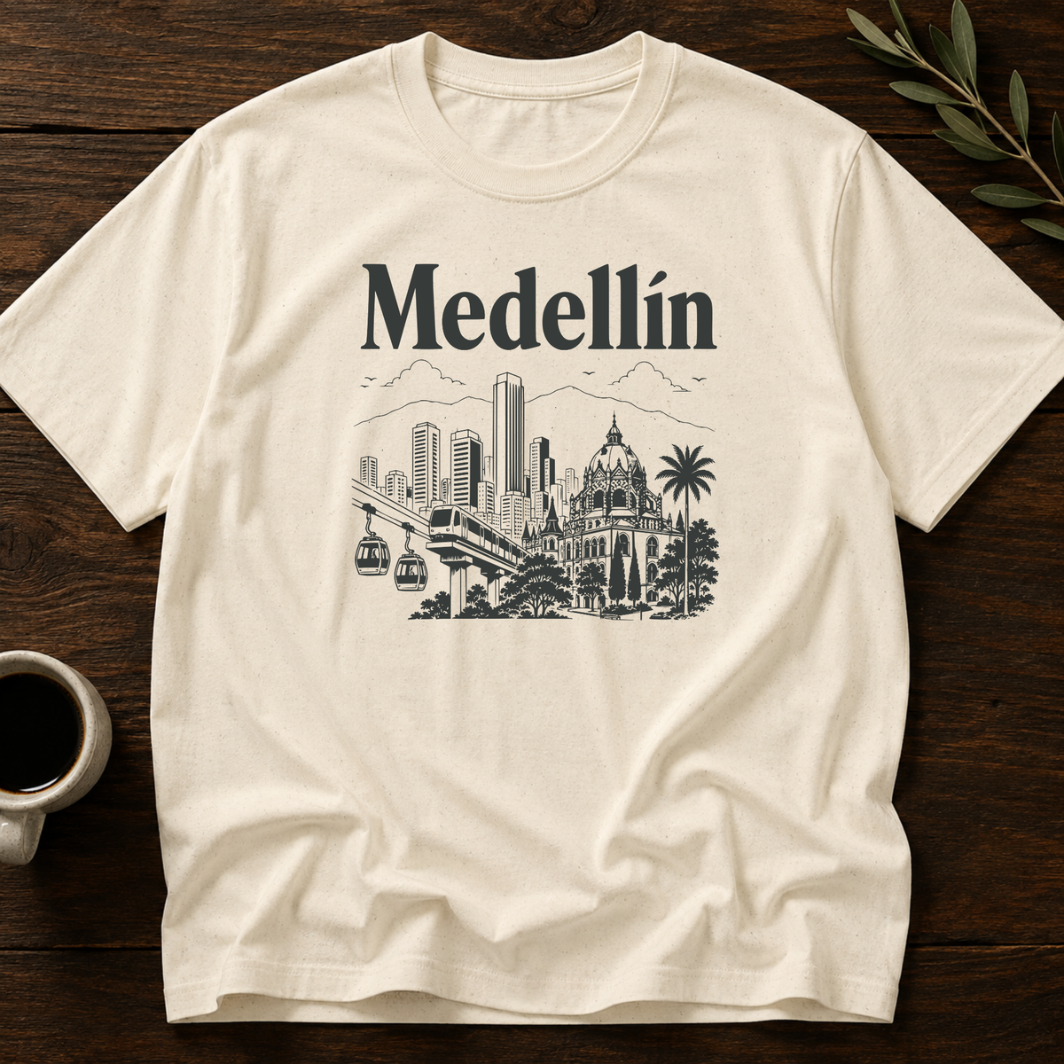 Hola Medellín T-Shirt – Natural – Wear Your Heart