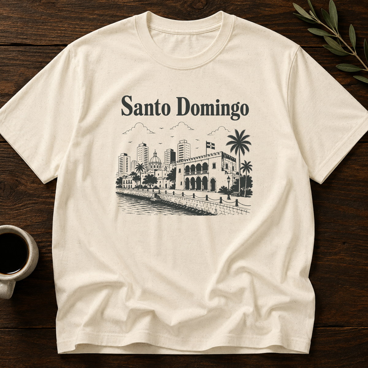 Hola Santo Domingo T-Shirt – Natural – Wear Your Heart