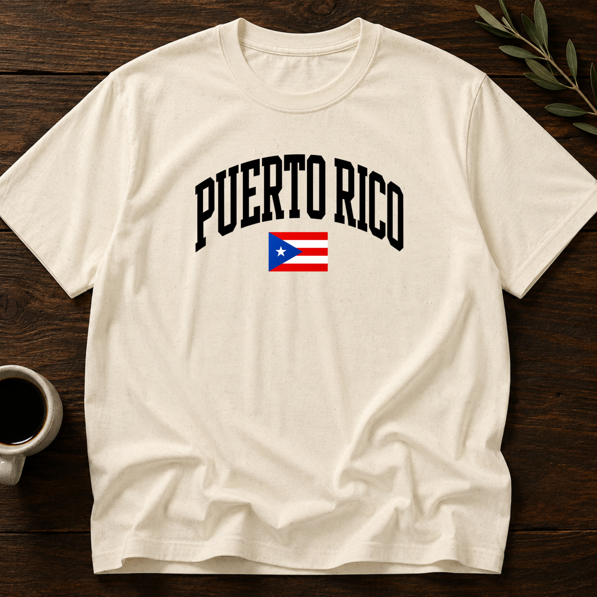 Puerto Rico Varsity T-Shirt – Natural – Wear Your Heart