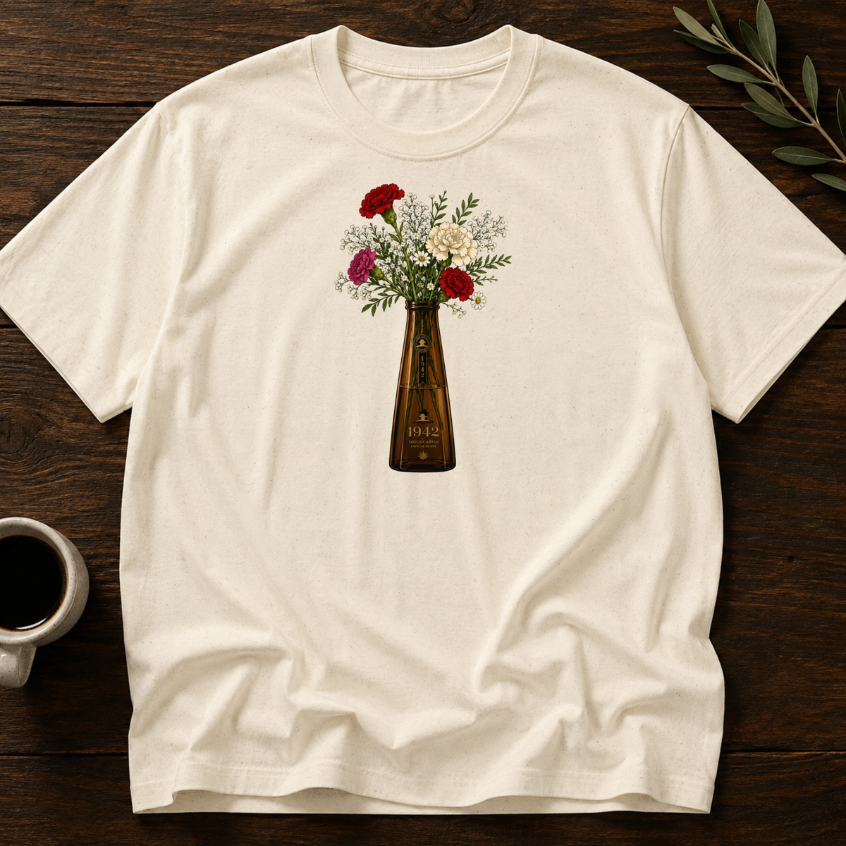 Tequila Bottled Bloom T-Shirt – Natural – Wear Your Heart