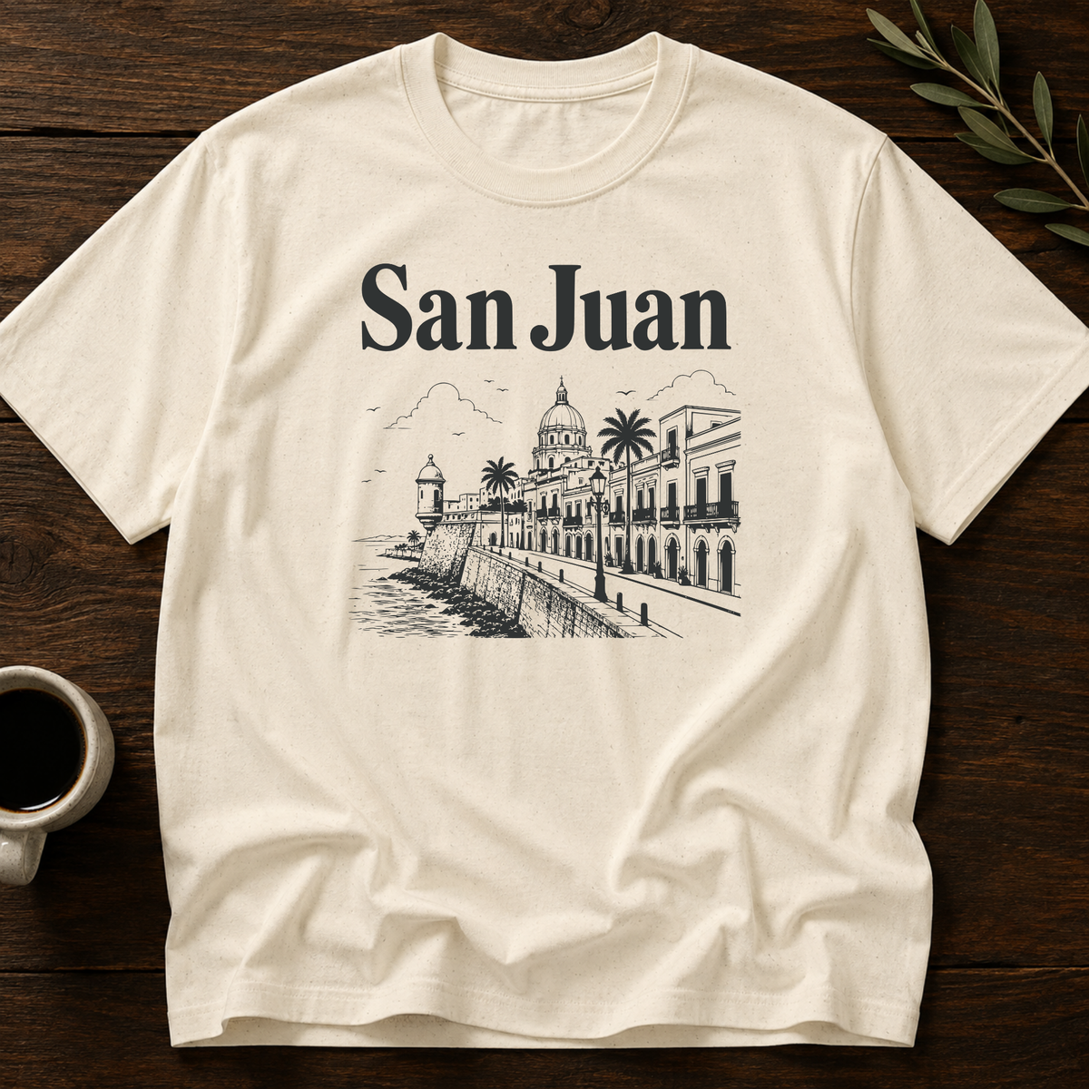 Hola San Juan T-Shirt – Natural – Wear Your Heart