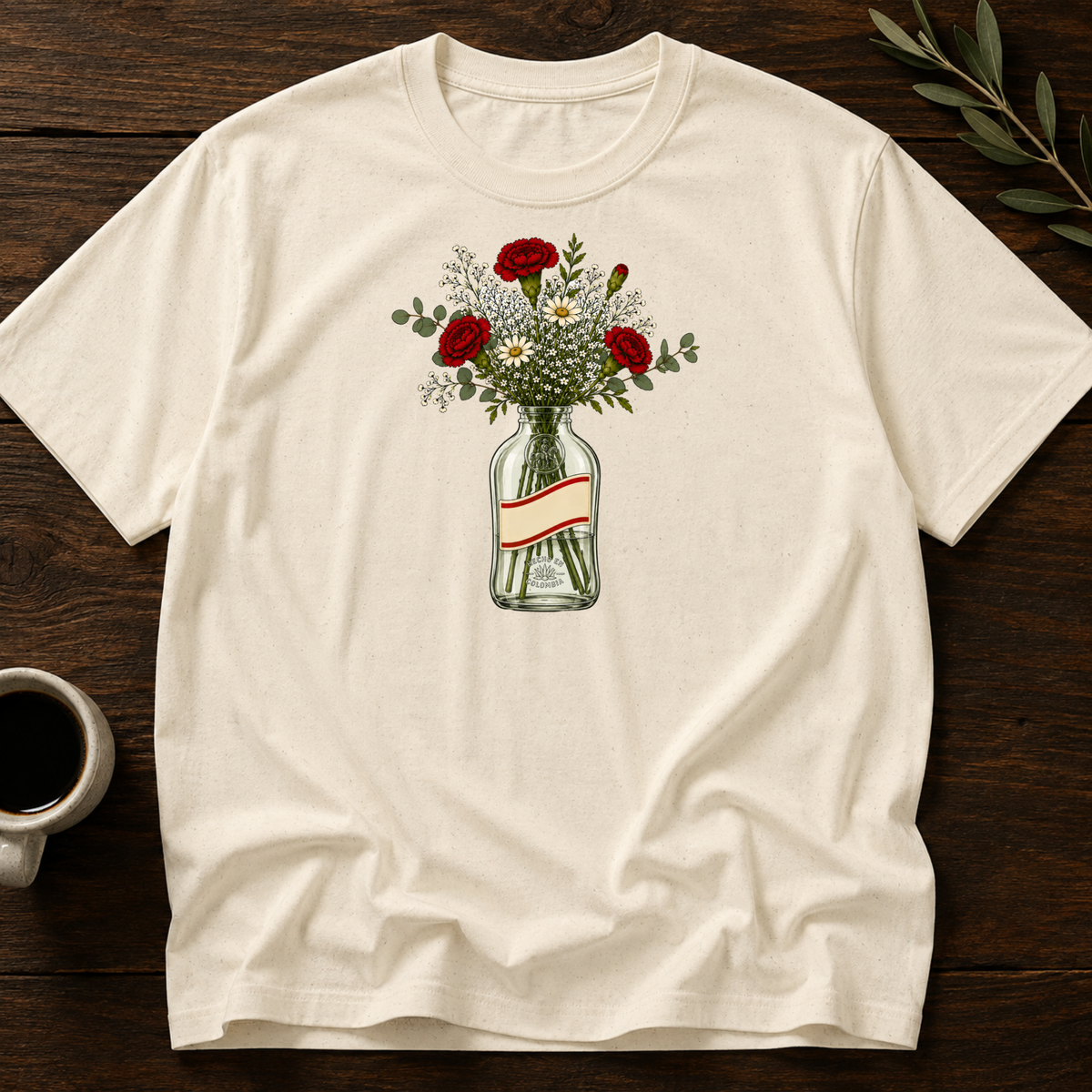 Colombian Bottled Bloom T-Shirt – Natural – Wear Your Heart