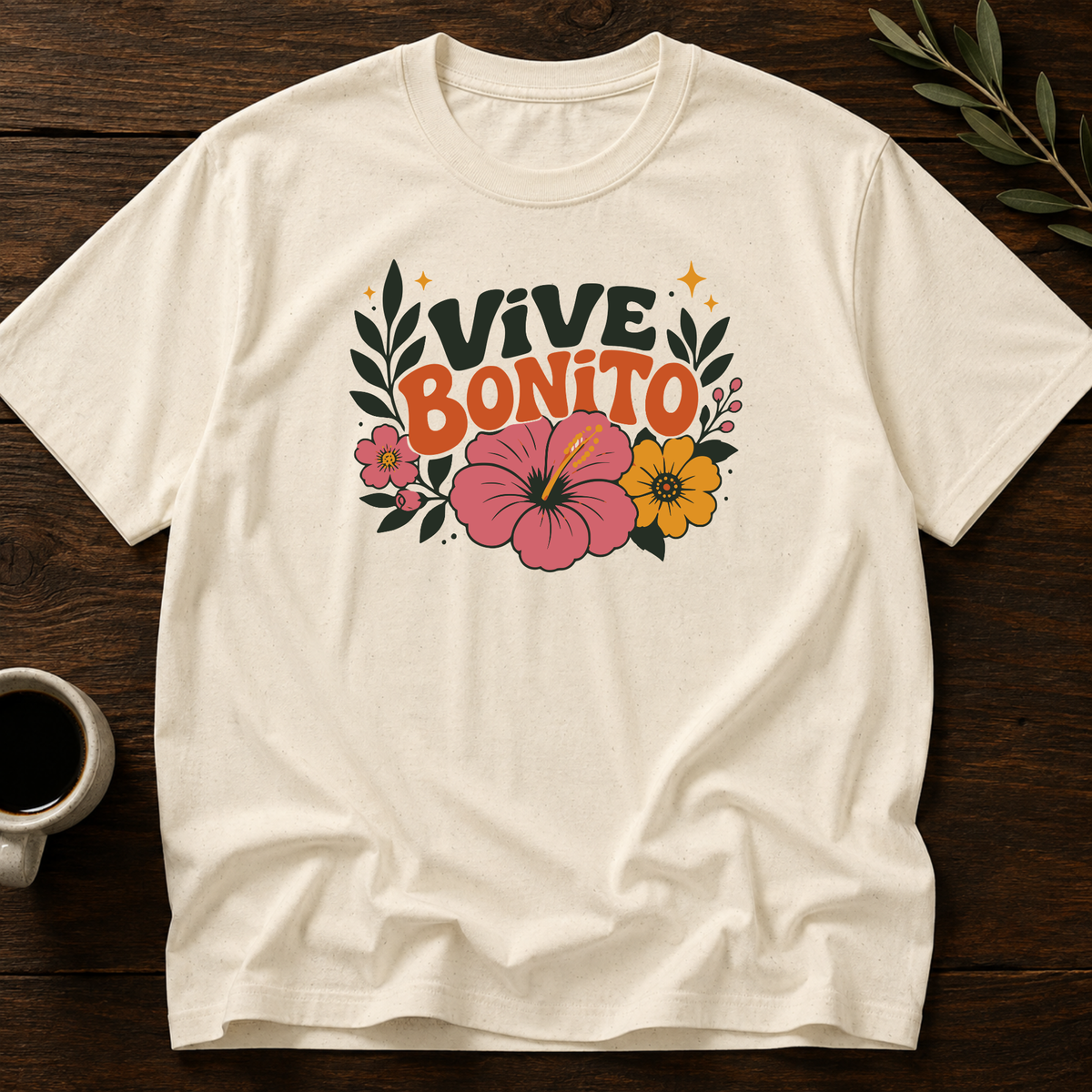 Vive Bonito T-Shirt – Natural – Wear Your Heart