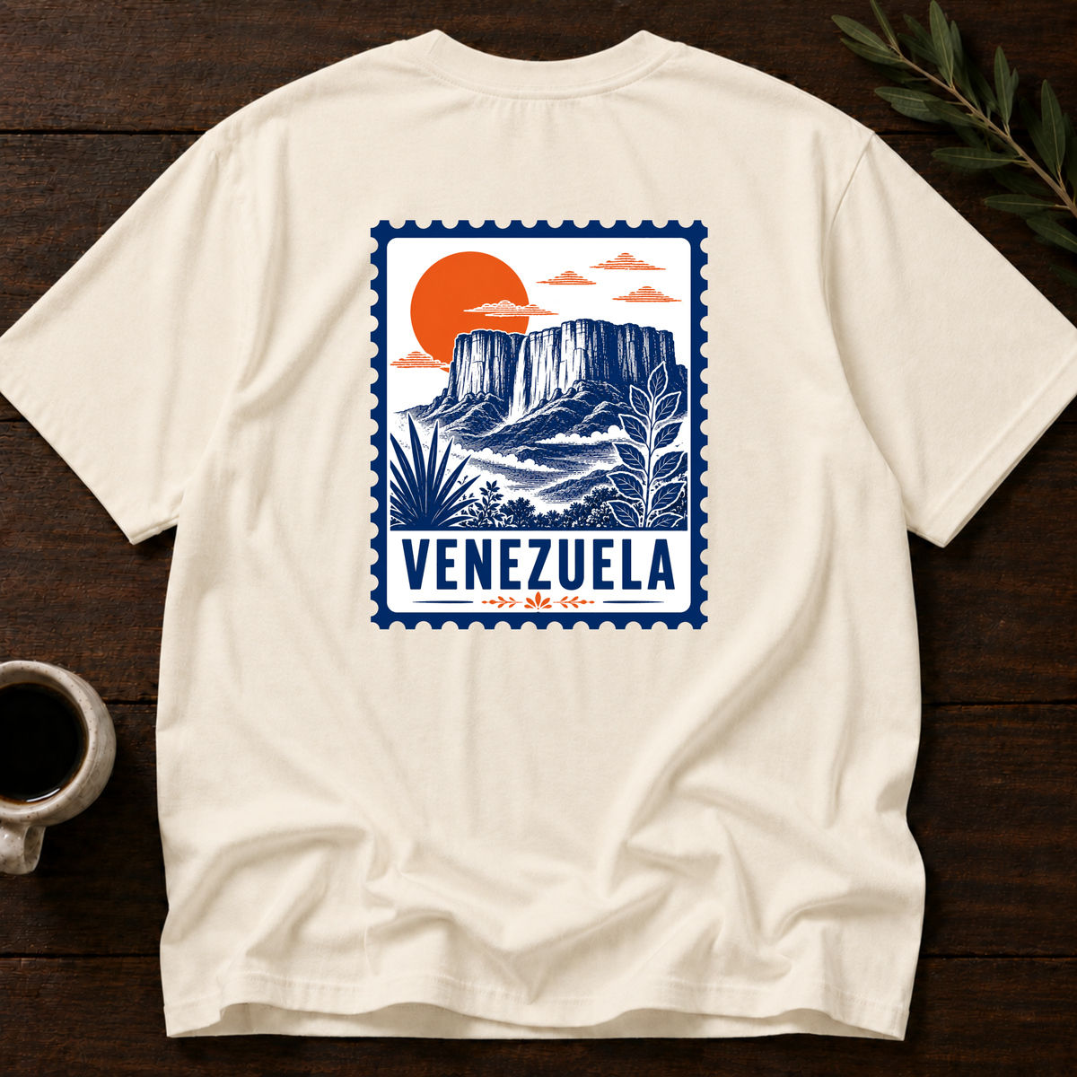 Venezuela Stamp T-Shirt – Natural Back – Wear Your Heart
