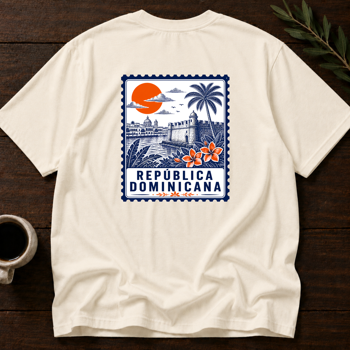 República Dominicana Stamp T-Shirt – Natural Back – Wear Your Heart