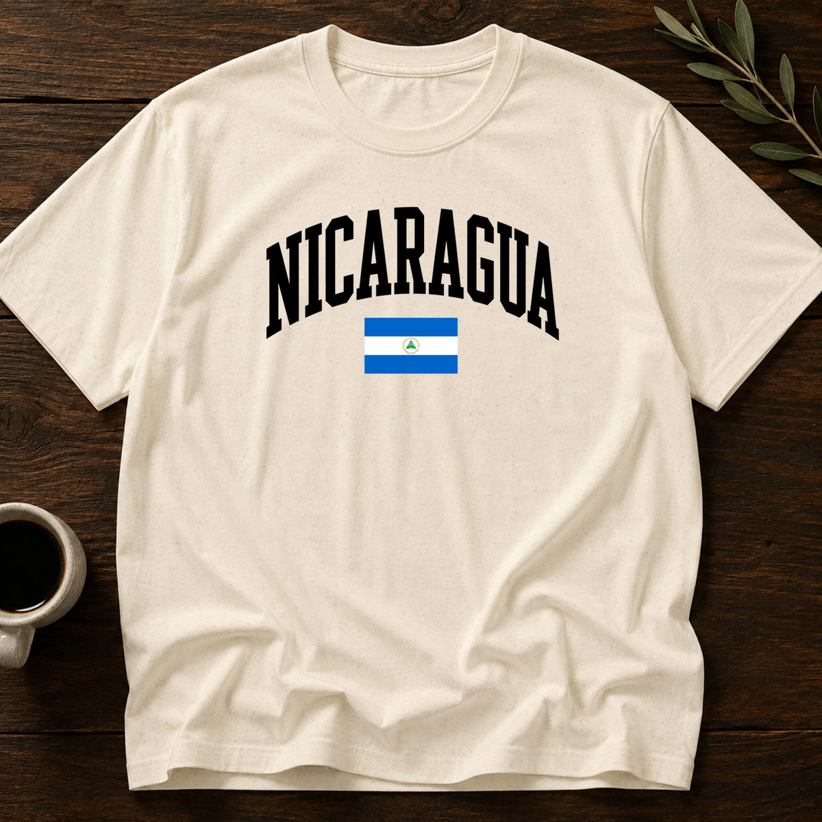 Nicaragua Varsity T-Shirt – Natural – Wear Your Heart