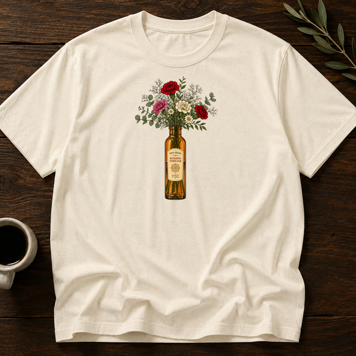 Venezuelan Rum Bottled Bloom T-Shirt – Natural – Wear Your Heart