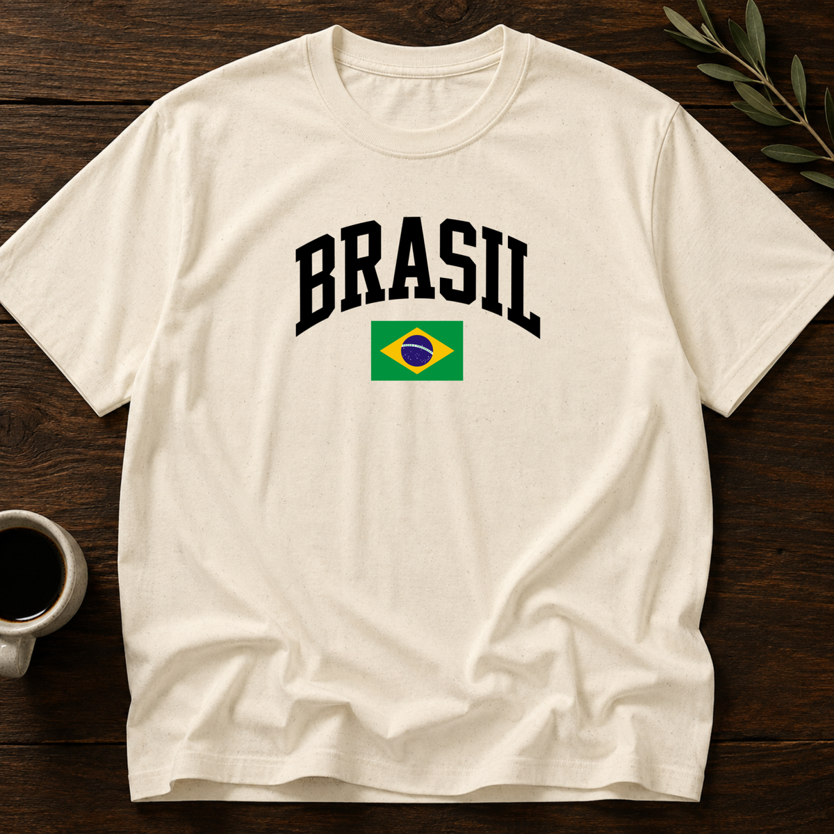 Brasil Varsity T-Shirt – Natural – Wear Your Heart