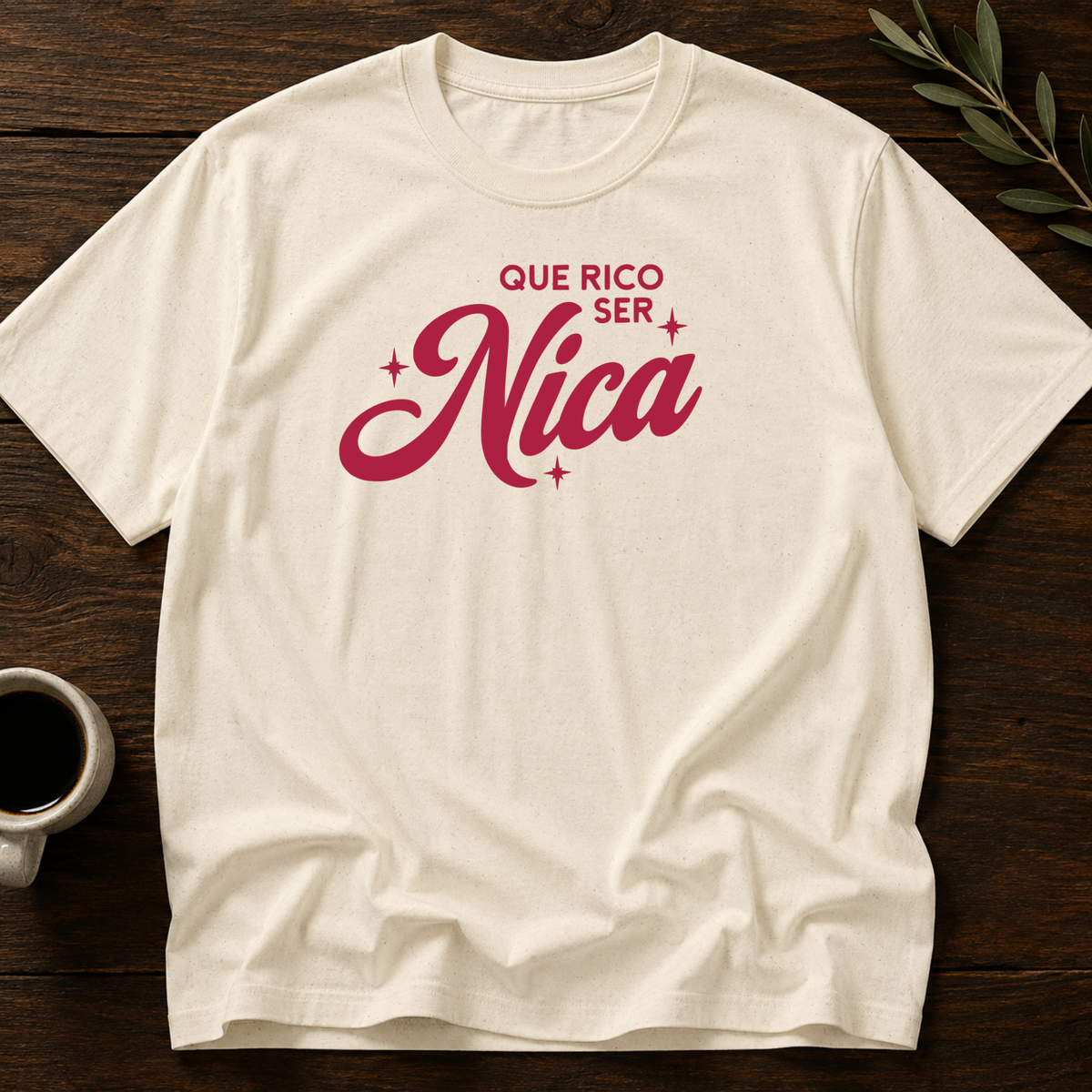 Que Rico Ser Nica T-Shirt – Natural – Wear Your Heart
