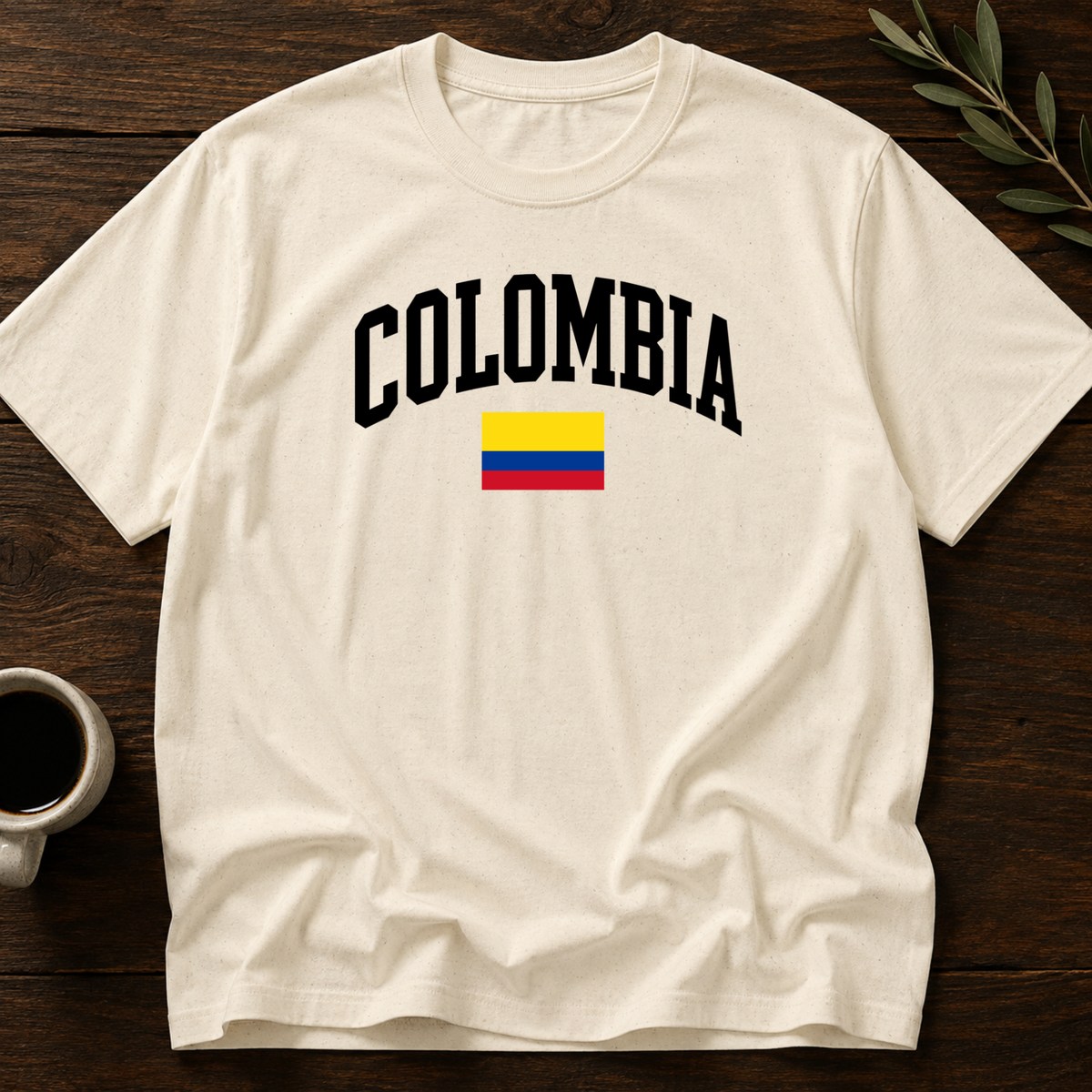 Colombia Varsity T-Shirt – Natural – Wear Your Heart