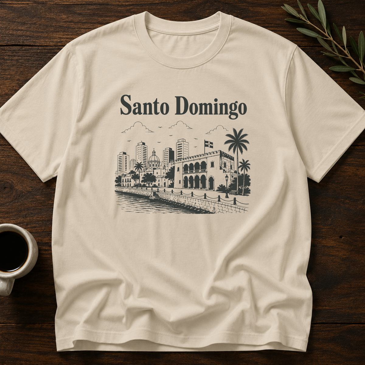 Hola Santo Domingo T-Shirt – Sand – Wear Your Heart