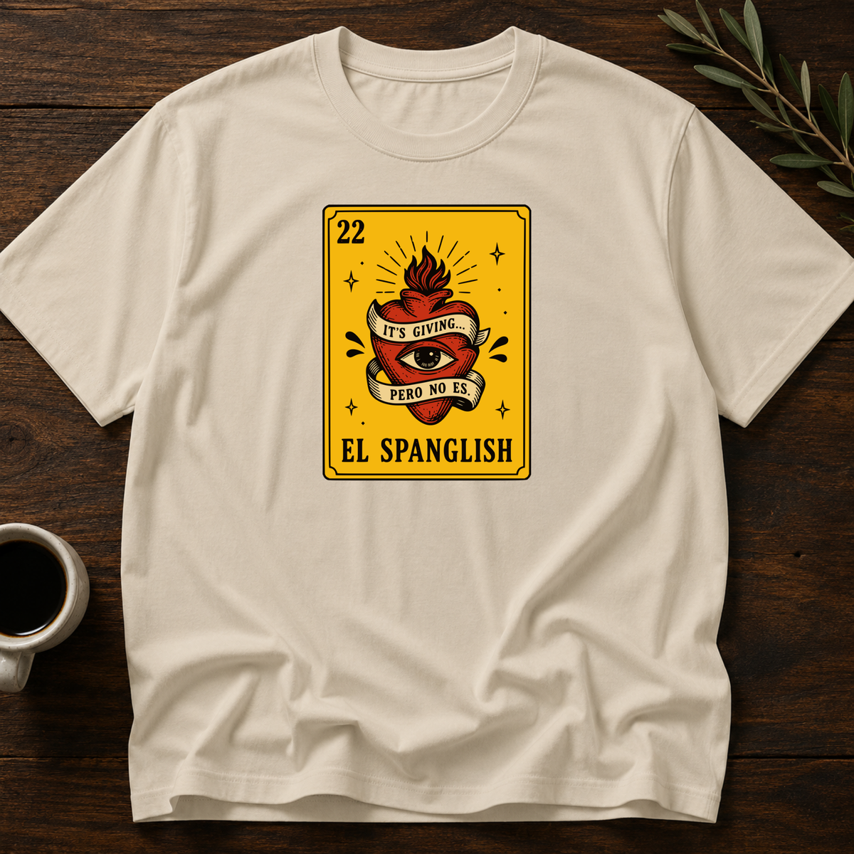 El Spanglish T-Shirt – Sand – Wear Your Heart