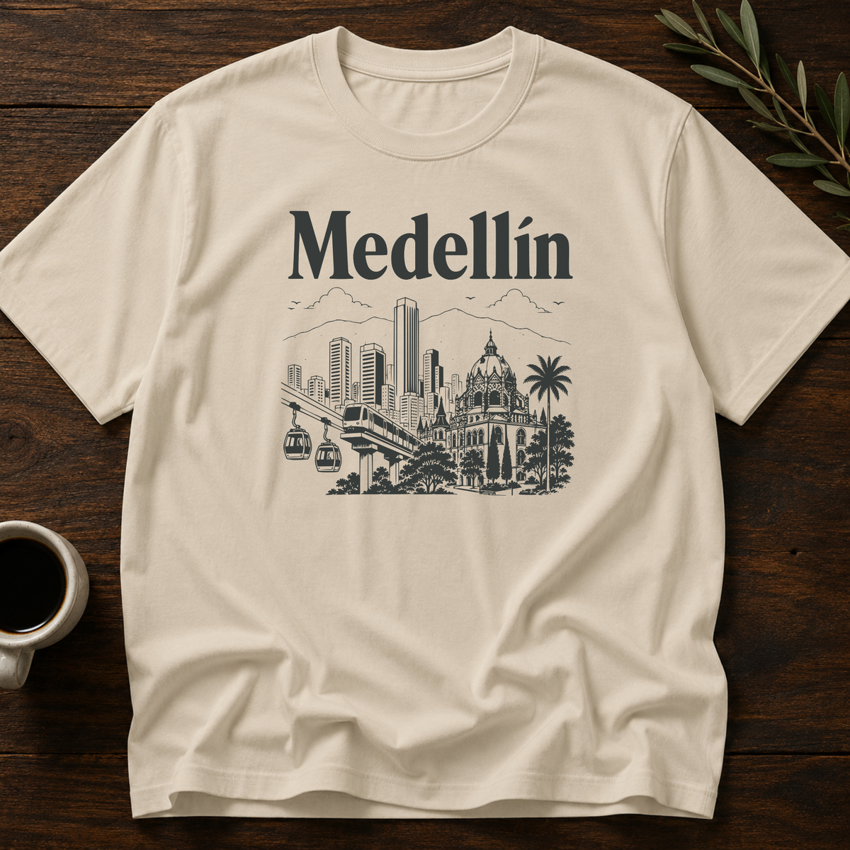 Hola Medellín T-Shirt – Sand – Wear Your Heart