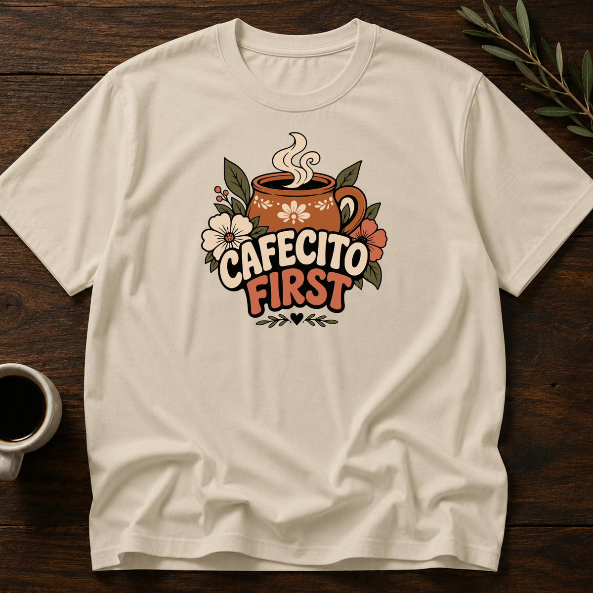 Cafecito First T-Shirt – Sand – Wear Your Heart