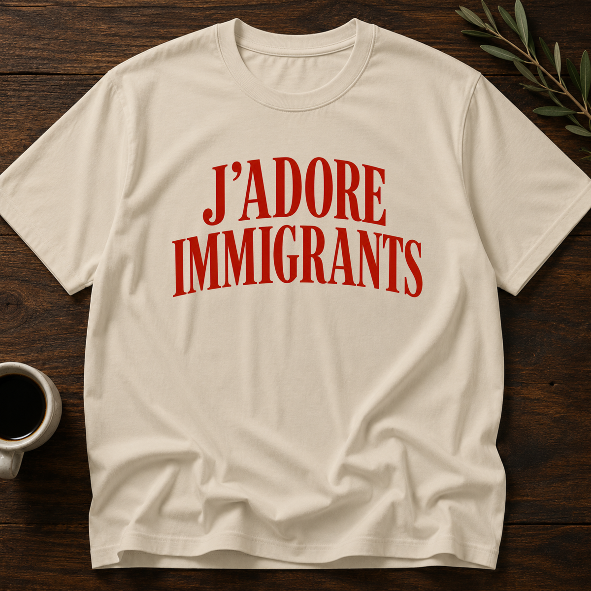 J'Adore Immigrants T-Shirt – Sand – Wear Your Heart