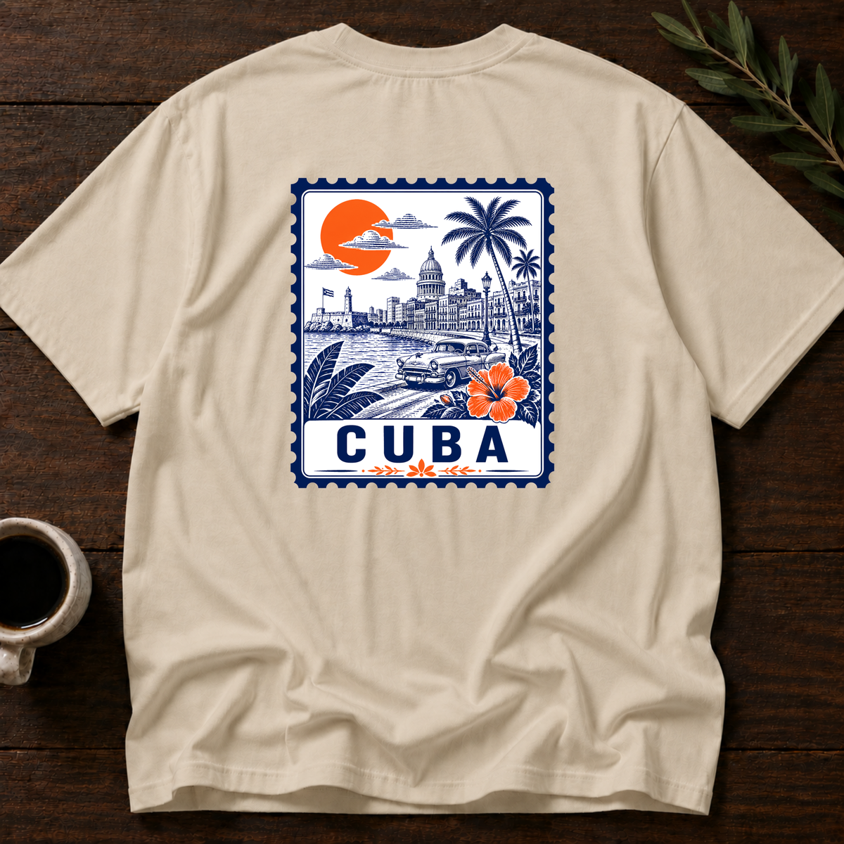 Cuba Stamp T-Shirt – Sand Back – Wear Your Heart