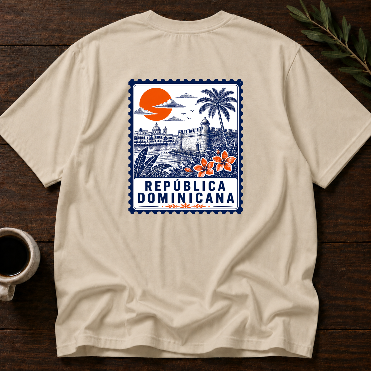 República Dominicana Stamp T-Shirt – Sand Back – Wear Your Heart
