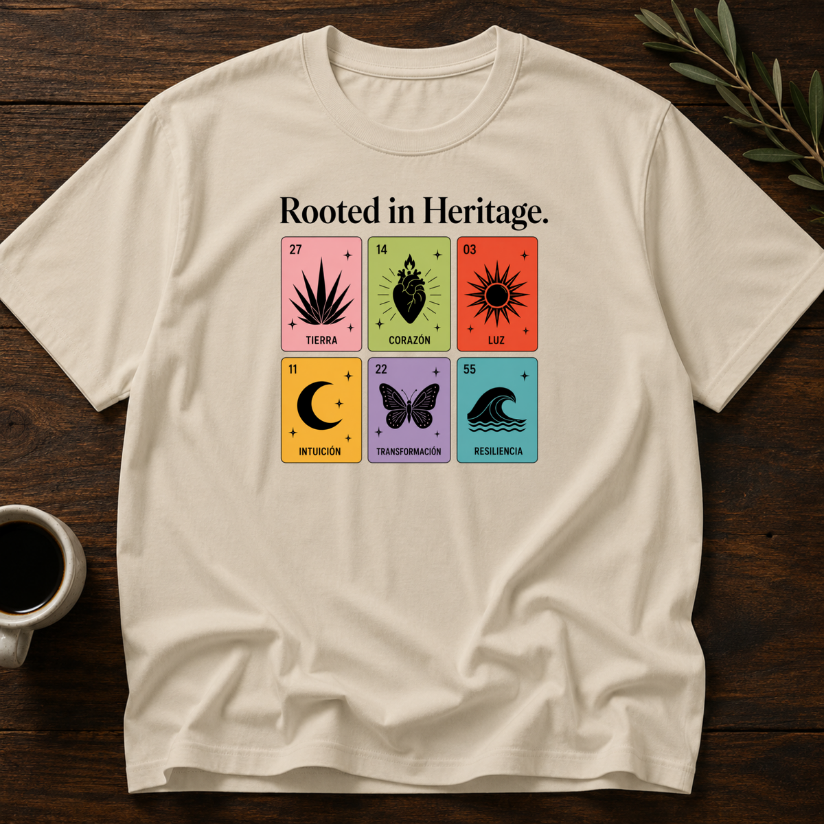 Rooted In Heritage T-Shirt – Sand – Wear Your Heart