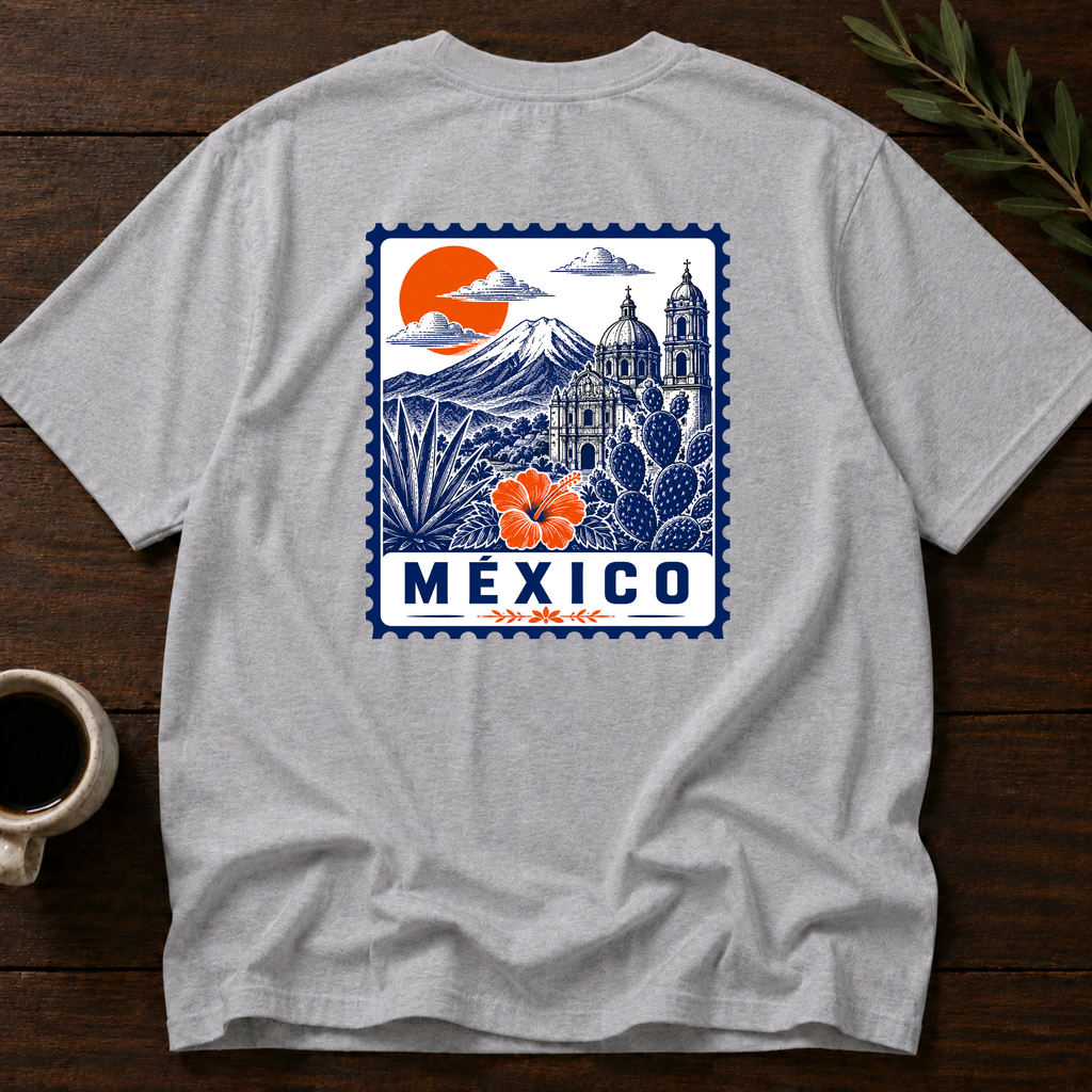 México Stamp T-Shirt – Sport Grey Back – Wear Your Heart