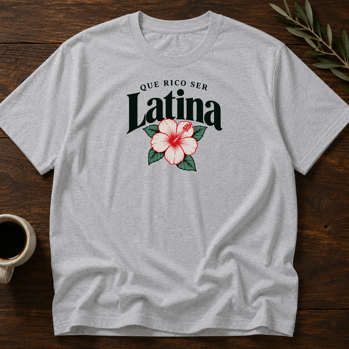 Que Rico Ser Latina T-Shirt – Sport Gray – Wear Your Heart