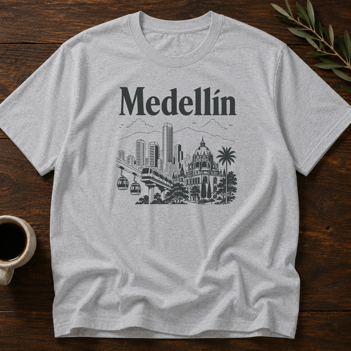 Hola Medellín T-Shirt – Sport Gray – Wear Your Heart
