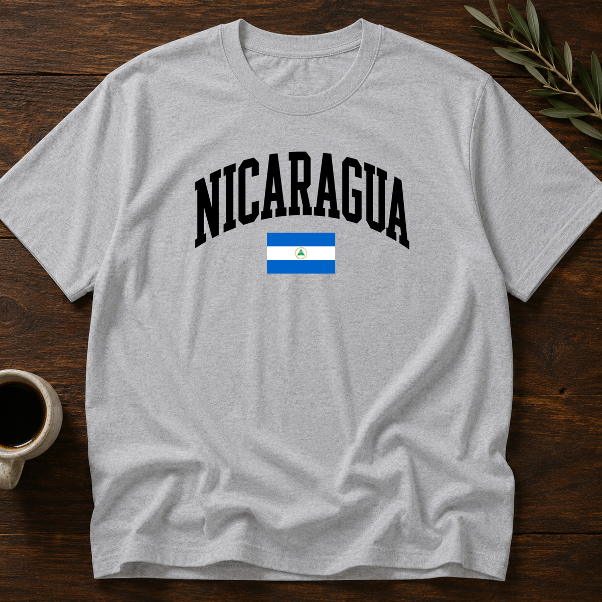 Nicaragua Varsity T-Shirt – Sport Gray – Wear Your Heart