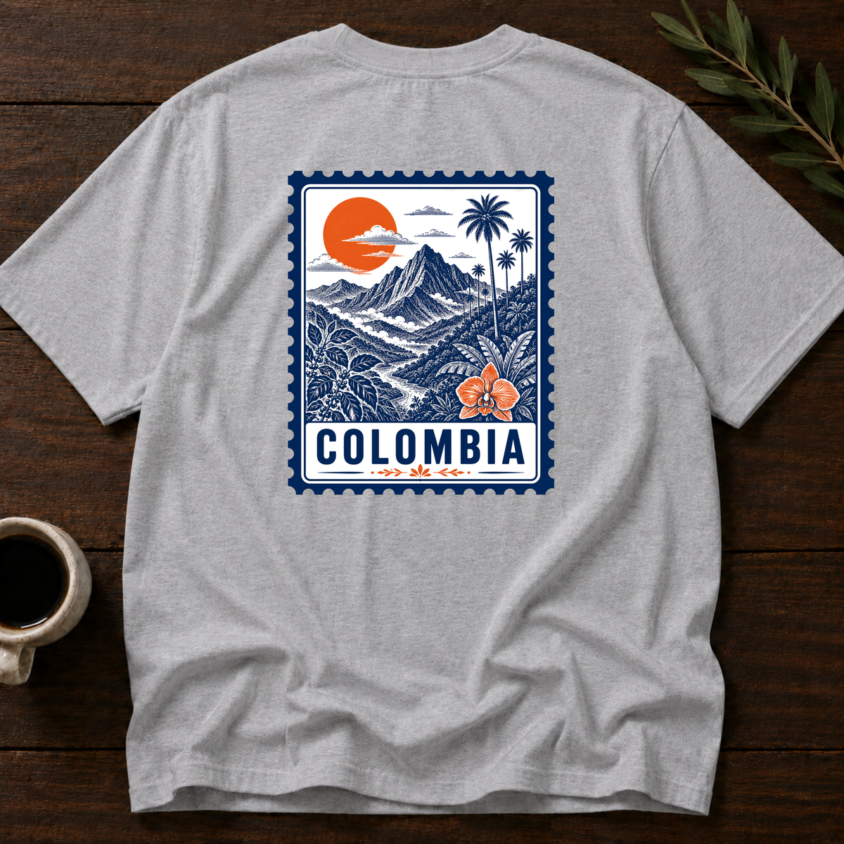 Colombia Stamp T-Shirt – Sport Grey Back – Wear Your Heart