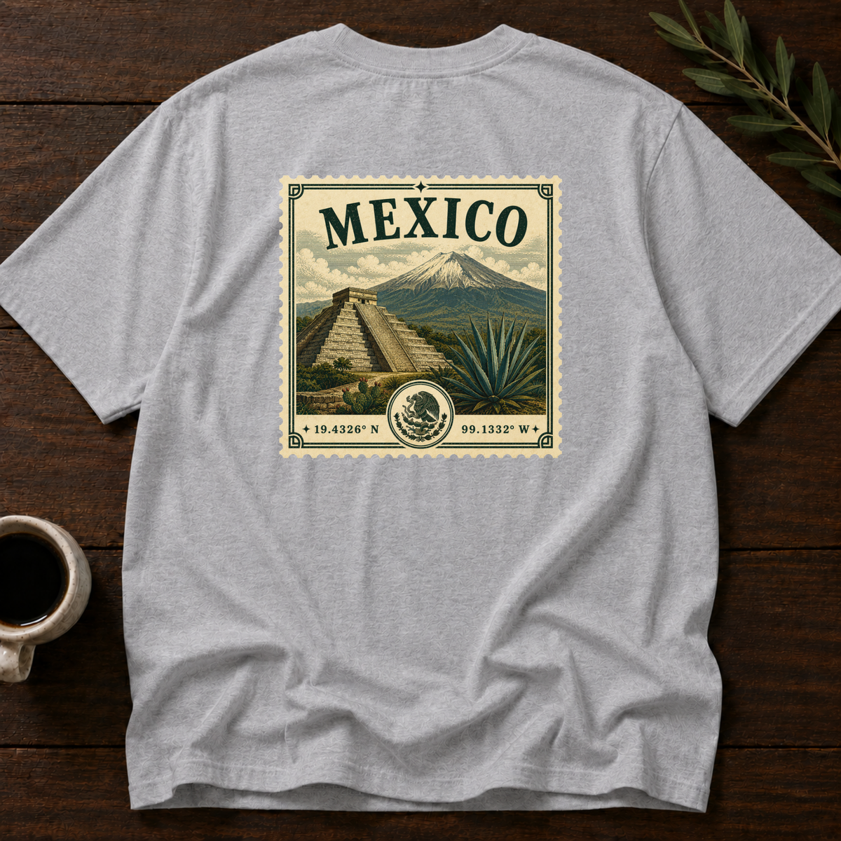 México Heritage Stamp T-Shirt – Sport Grey Back – Wear Your Heart