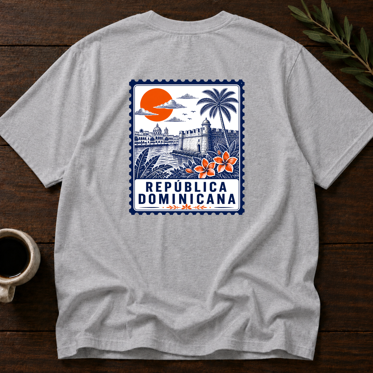 República Dominicana Stamp T-Shirt – Sport Grey Back – Wear Your Heart
