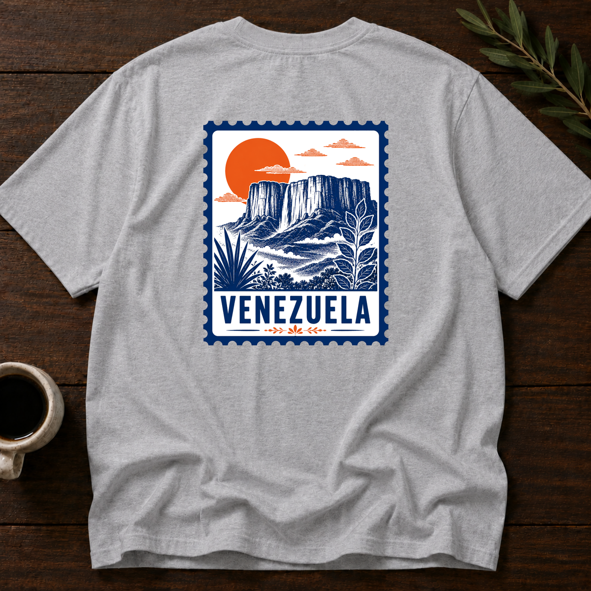 Venezuela Stamp T-Shirt – Sport Grey Back – Wear Your Heart