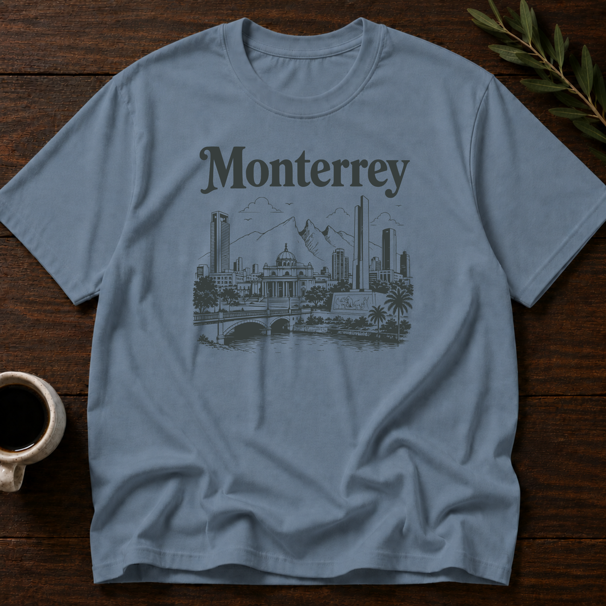 Hola Monterrey T-Shirt – Stone Blue – Wear Your Heart