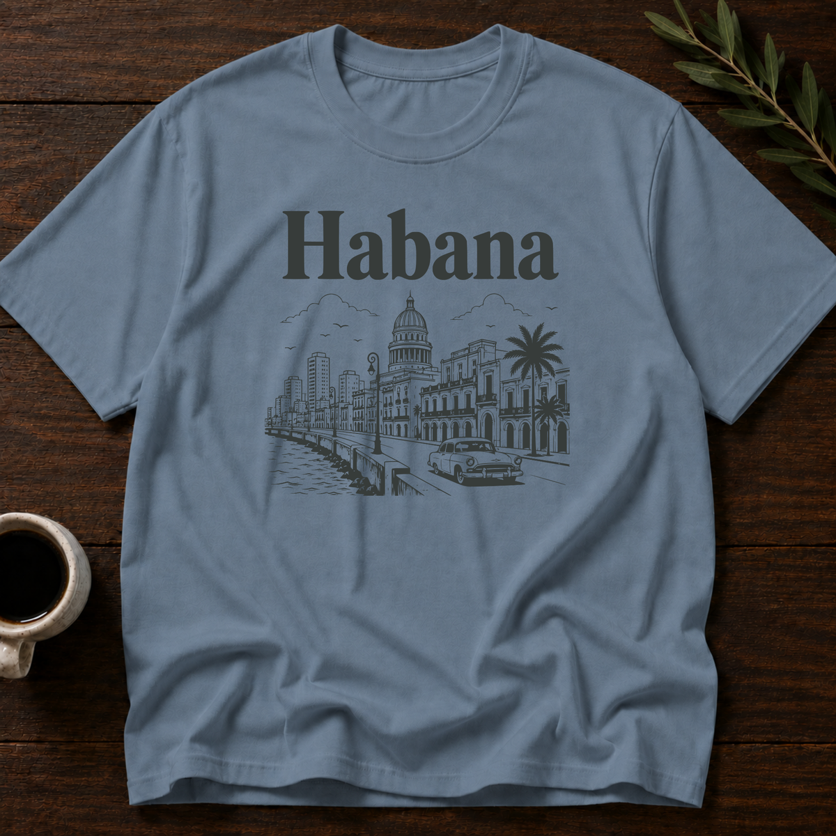 Hola Habana T-Shirt – Stone Blue – Wear Your Heart