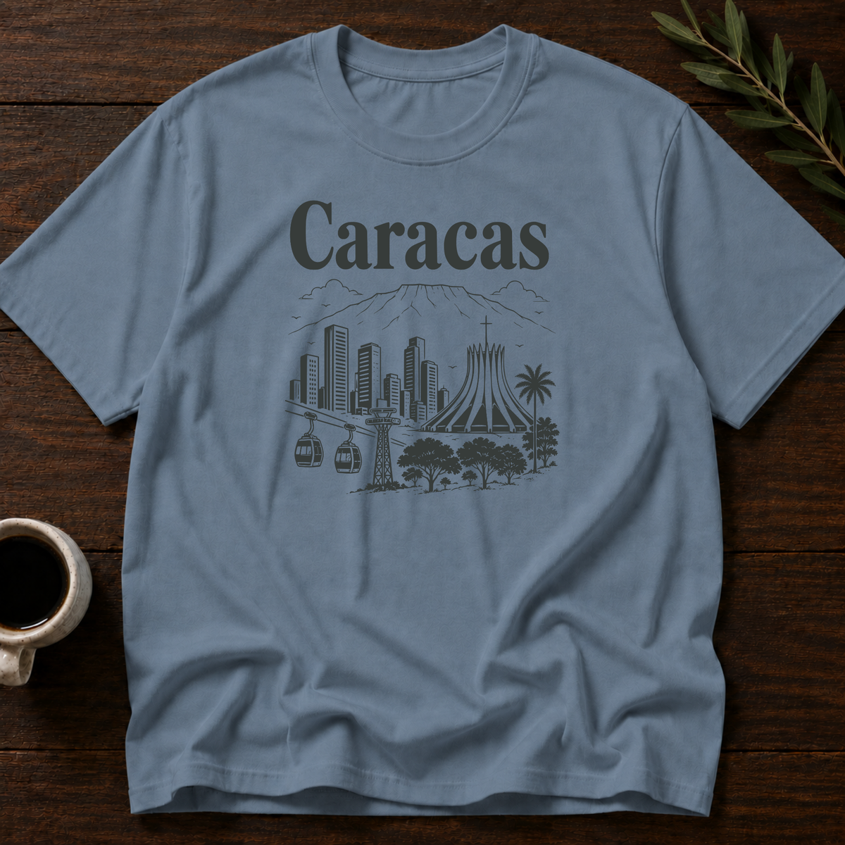 Hola Caracas T-Shirt – Stone Blue – Wear Your Heart