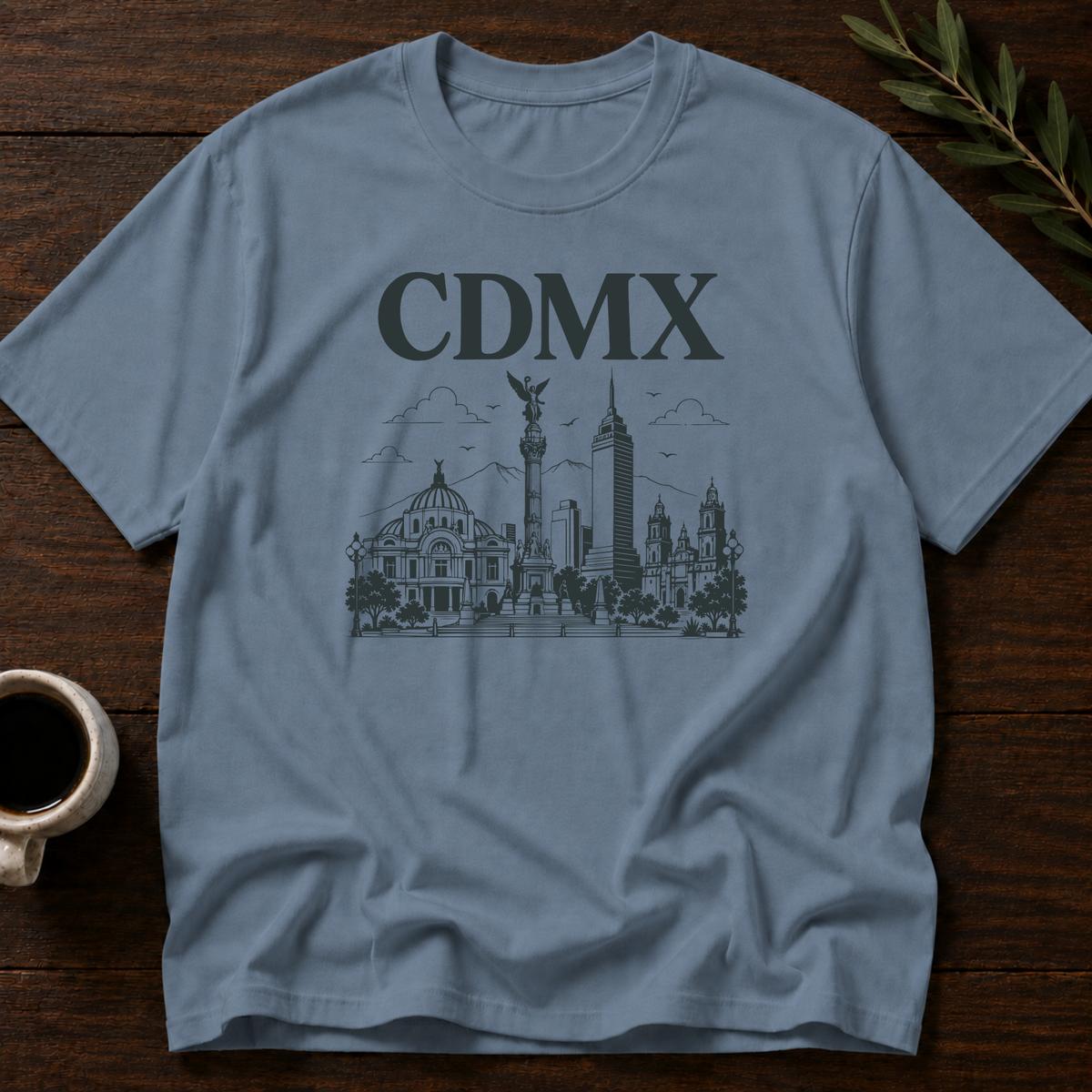 Hola Cdmx T-Shirt – Stone Blue – Wear Your Heart