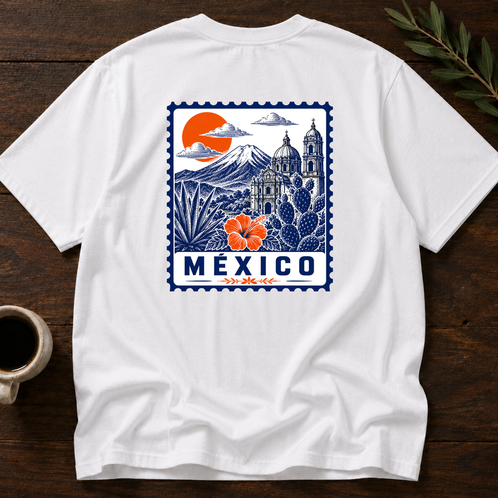 México Stamp T-Shirt – White Back – Wear Your Heart