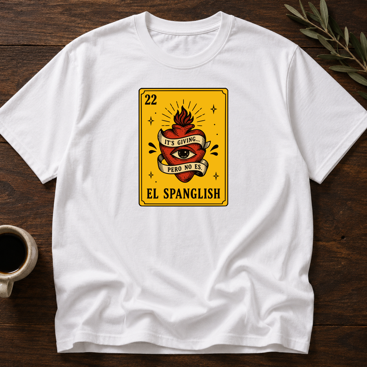 El Spanglish T-Shirt – White – Wear Your Heart