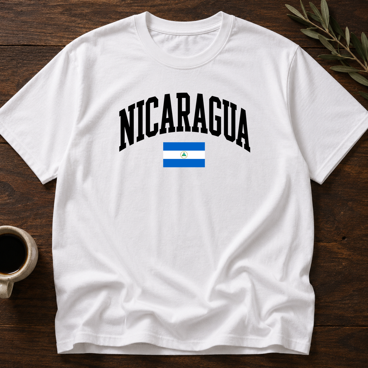 Nicaragua Varsity T-Shirt – White – Wear Your Heart
