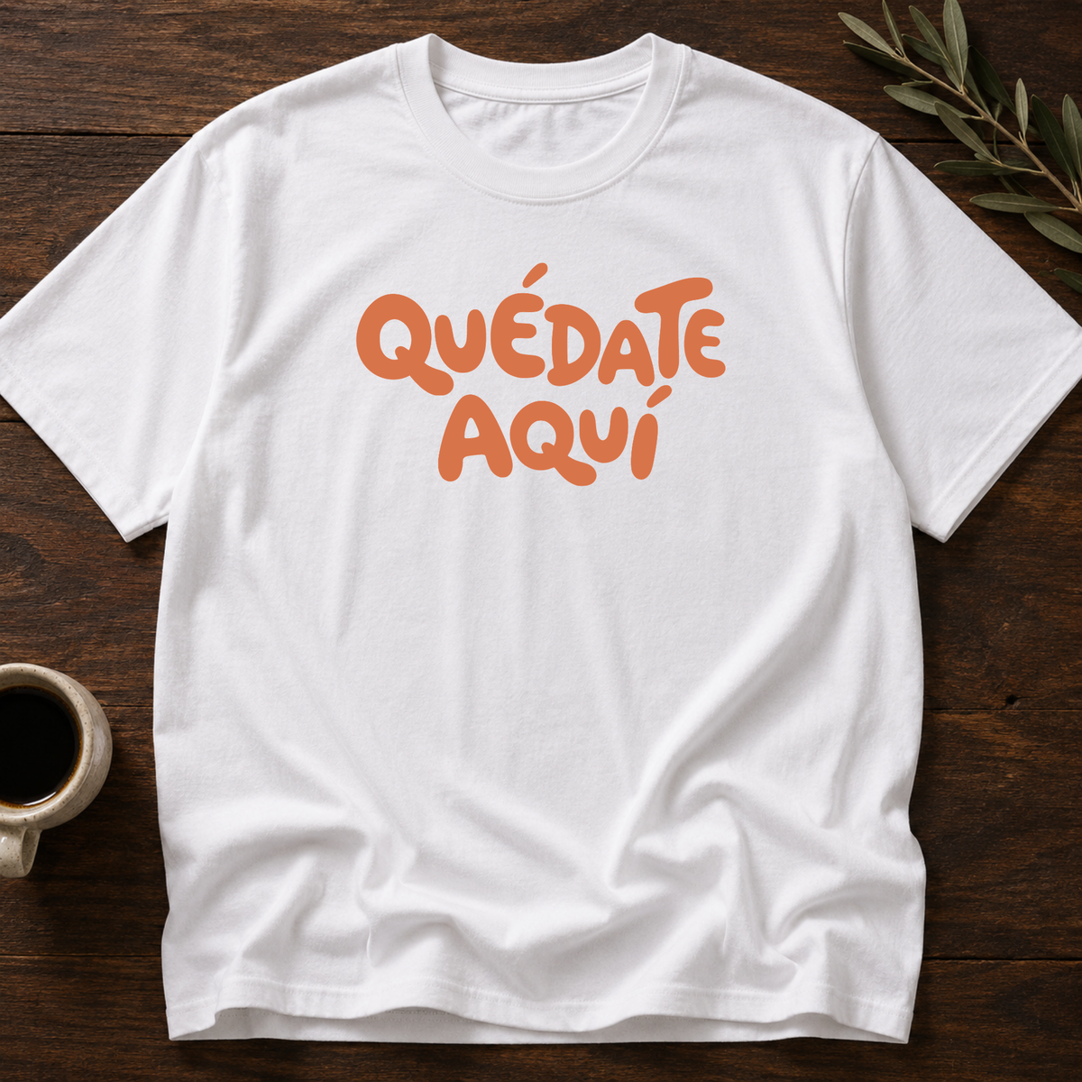Quédate Aquí T-Shirt – White – Wear Your Heart