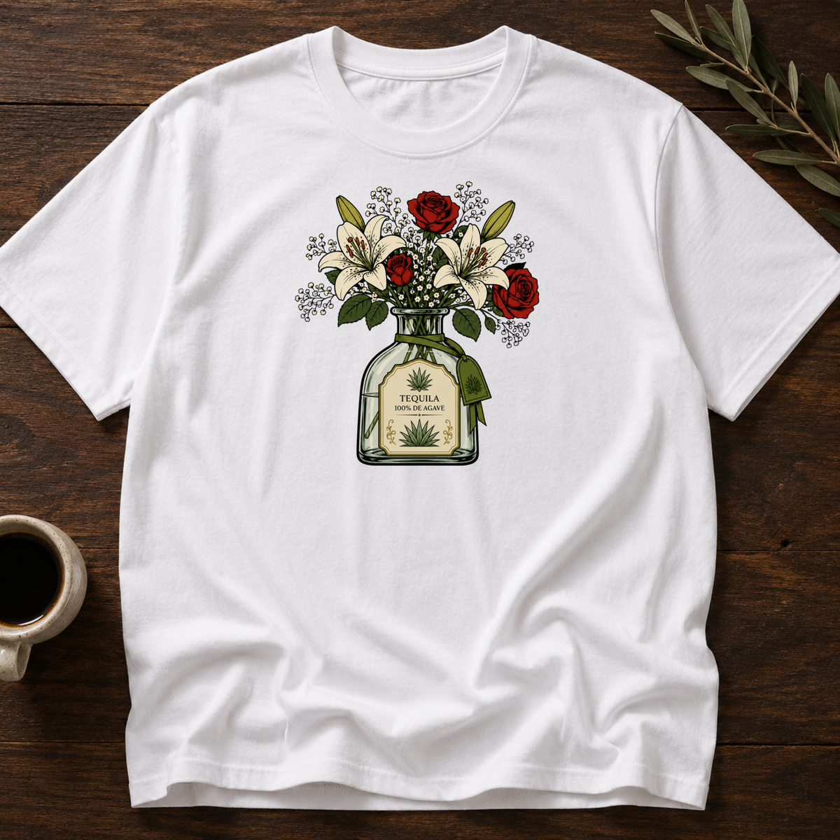 Boss Tequila Bottled Bloom T-Shirt – White – Wear Your Heart