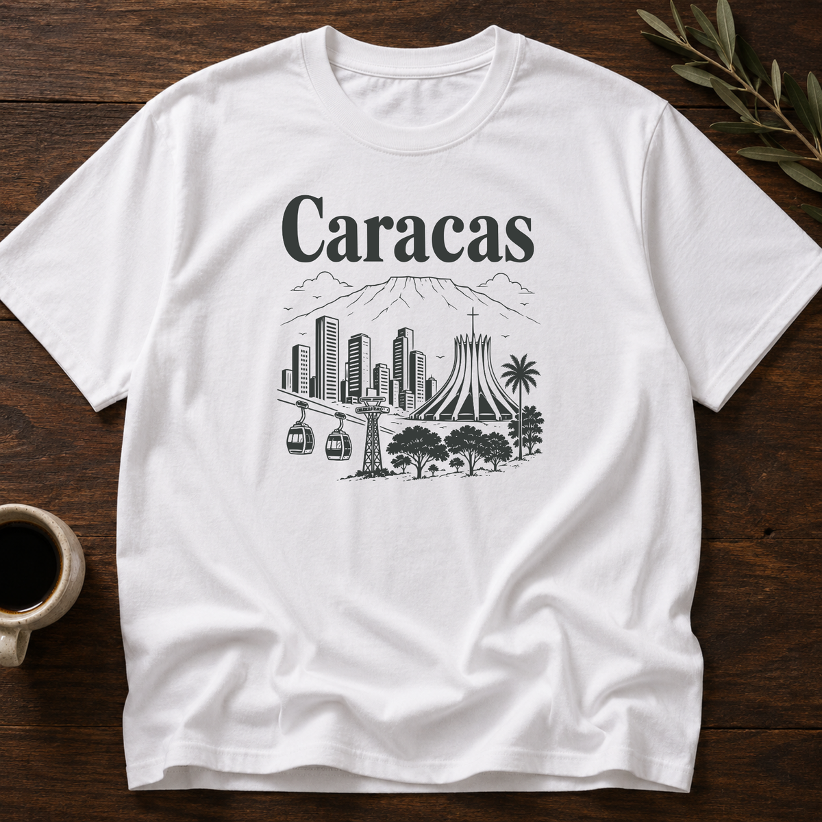 Hola Caracas T-Shirt – White – Wear Your Heart