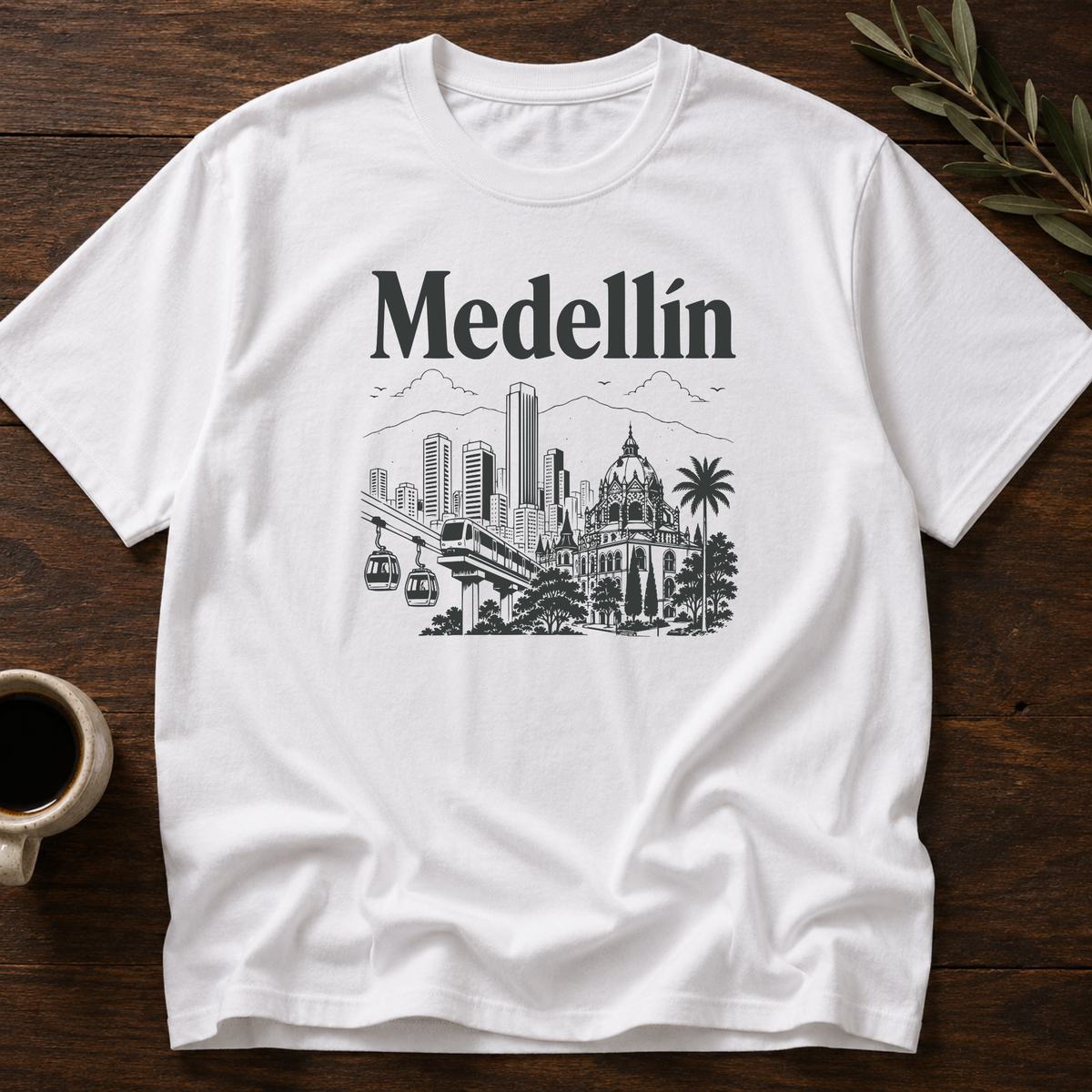 Hola Medellín T-Shirt – White – Wear Your Heart