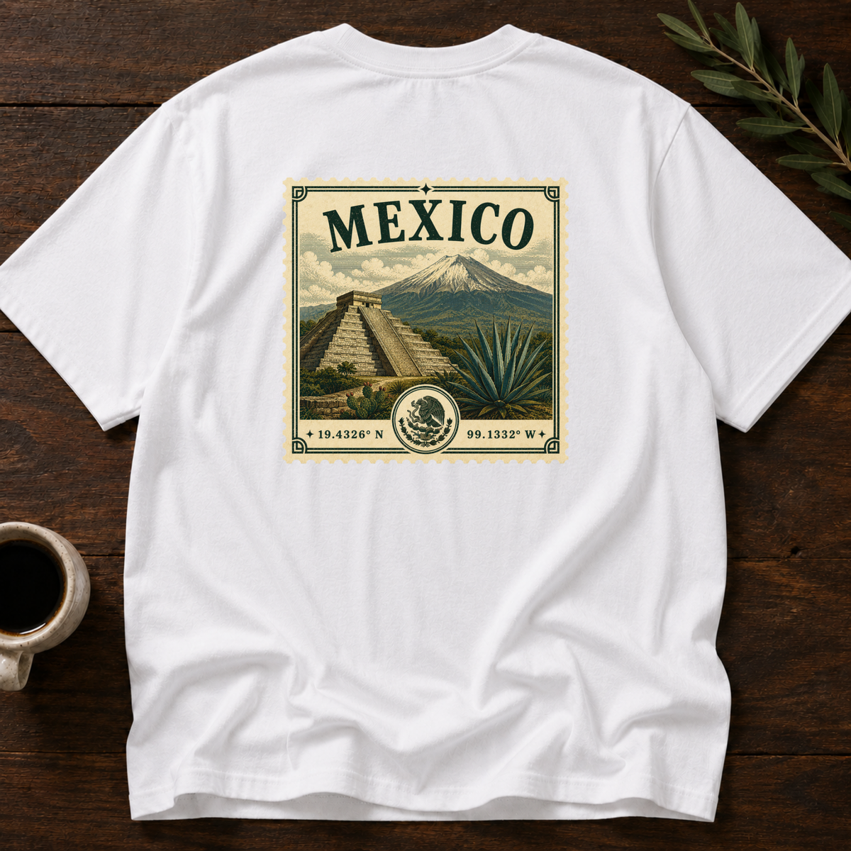 México Heritage Stamp T-Shirt – White Back – Wear Your Heart