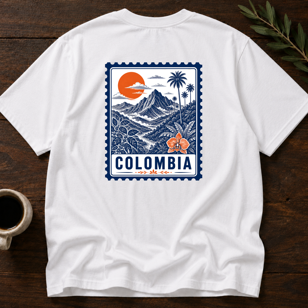 Colombia Stamp T-Shirt – White Back – Wear Your Heart