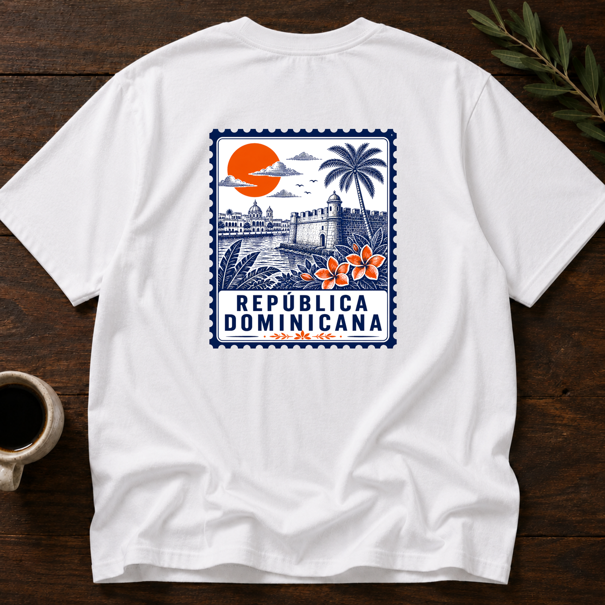 República Dominicana Stamp T-Shirt – White Back – Wear Your Heart