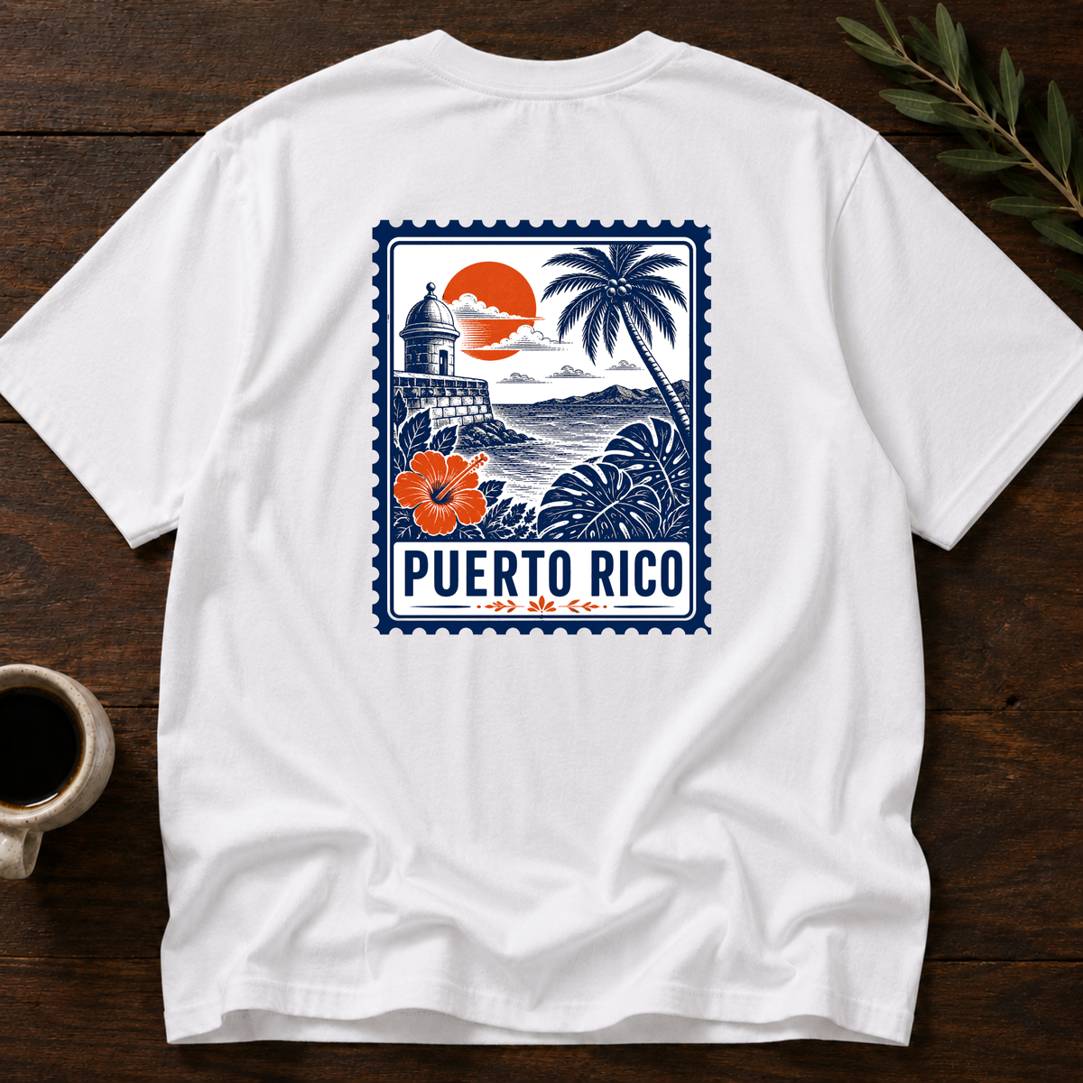 Puerto Rico Stamp T-Shirt – White Back – Wear Your Heart
